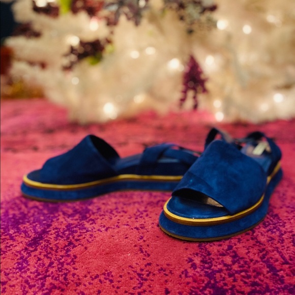 Flat lace up suede sandals